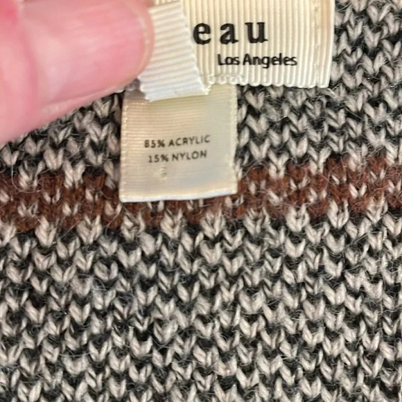 Monteau Los Angeles Women Hooded Long Cárdigan Sweater￼ Multicolor Plaid Sz S - Picture 4 of 4